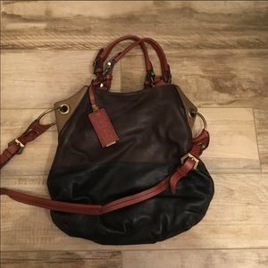 Yany black and brown leather cross body bag